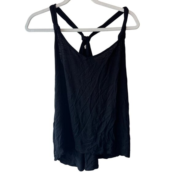 Maurices solid Black Sleeveless Knotted Back Tank Top shirt Medium READ - Picture 1 of 3